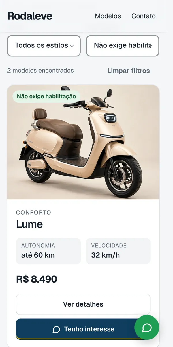 Lista de modelos filtrada pelos que não exigem habilitação